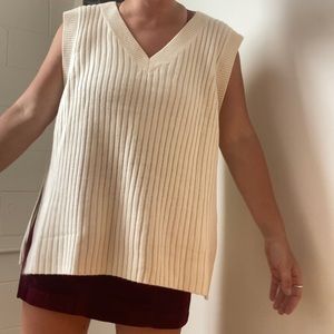 H&m cream sweater vest